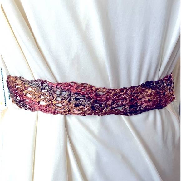 Vintage metal knit lace belt.